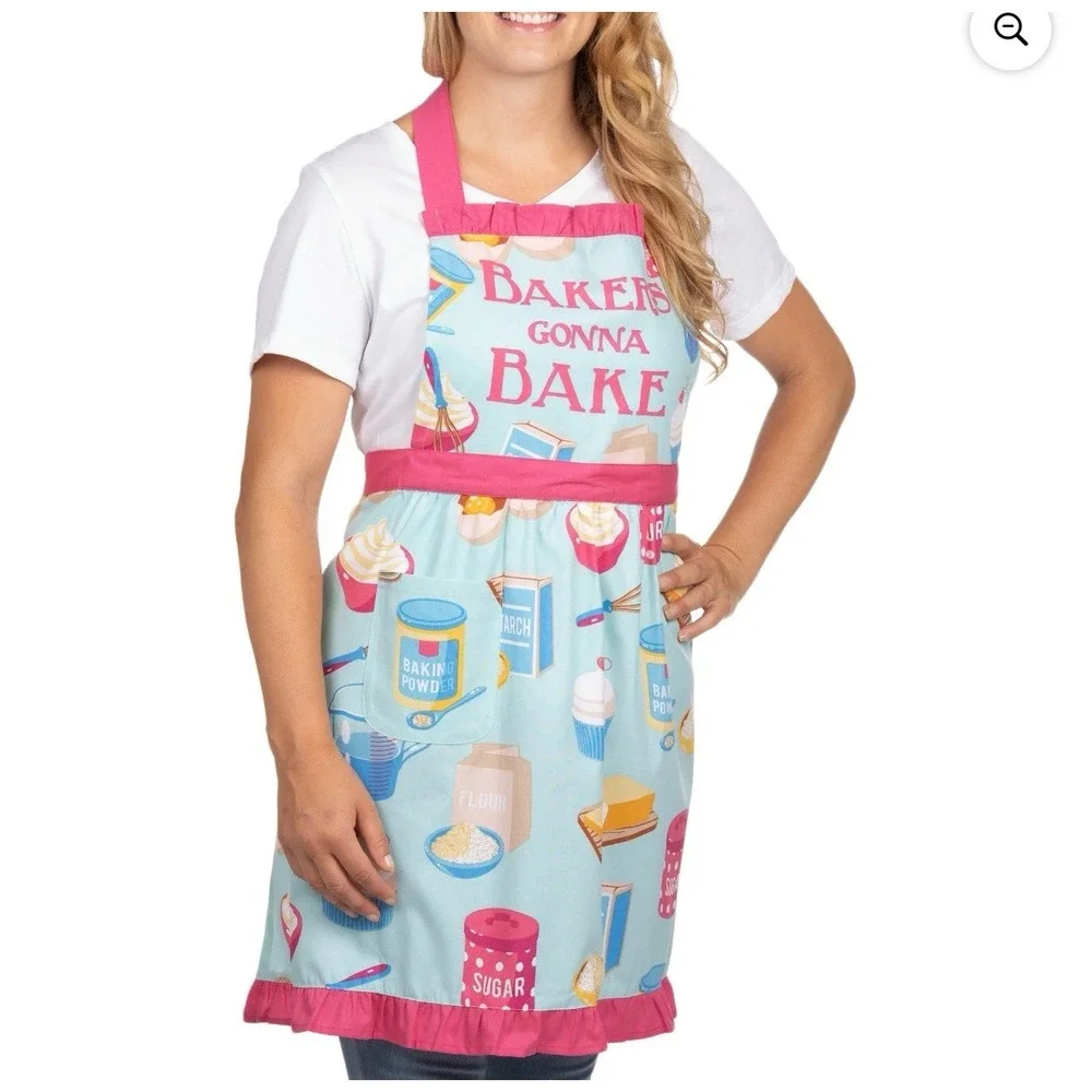 NWT Bakers‎ Gonna Bake Pantry Apron Cupcakes Baking Pink Ruffle One Size